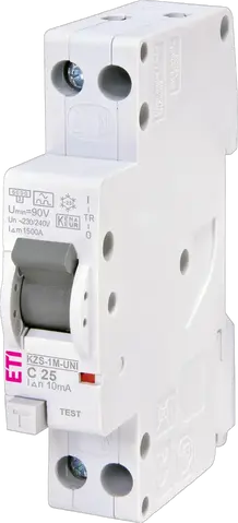 KZS-1M-UNI 1p+N A C25/0.01