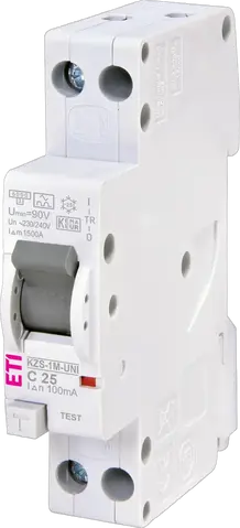 KZS-1M-UNI 1p+N A C25/0.1