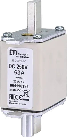 NH00/K 63A/250V DC
