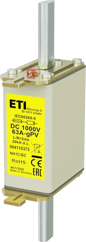 Obrázek NH1C gPV 63A/1000V DC