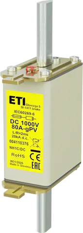 Obrázek NH1C gPV 80A/1000V DC