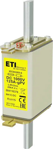 Obrázek NH1C gPV 125A/1000V DC
