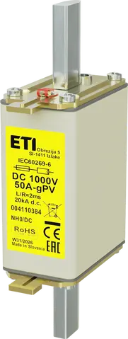 Obrázek NH0 gPV 50A/1000V DC