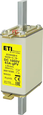 Obrázek NH0 gPV 63A/1000V DC