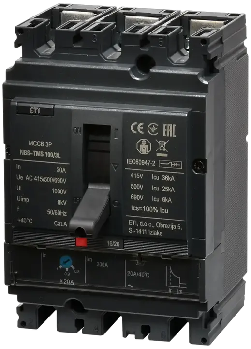 Obrázek NBS-TMS 100/3L  20A 3P