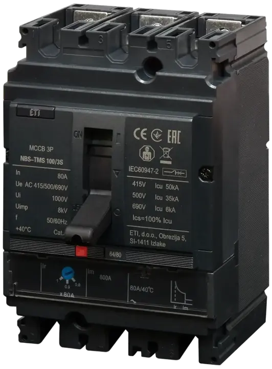 Obrázek NBS-TMS 100/3S  80A 3P