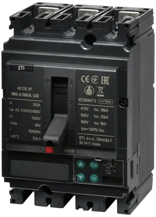 Obrázek NBS-E 250/3L LCD 250A 3P