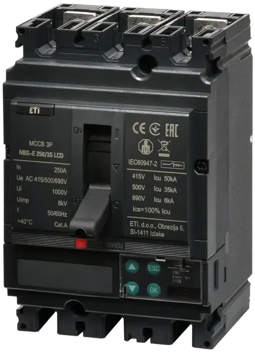 Obrázek NBS-E 250/3S LCD 250A 3P